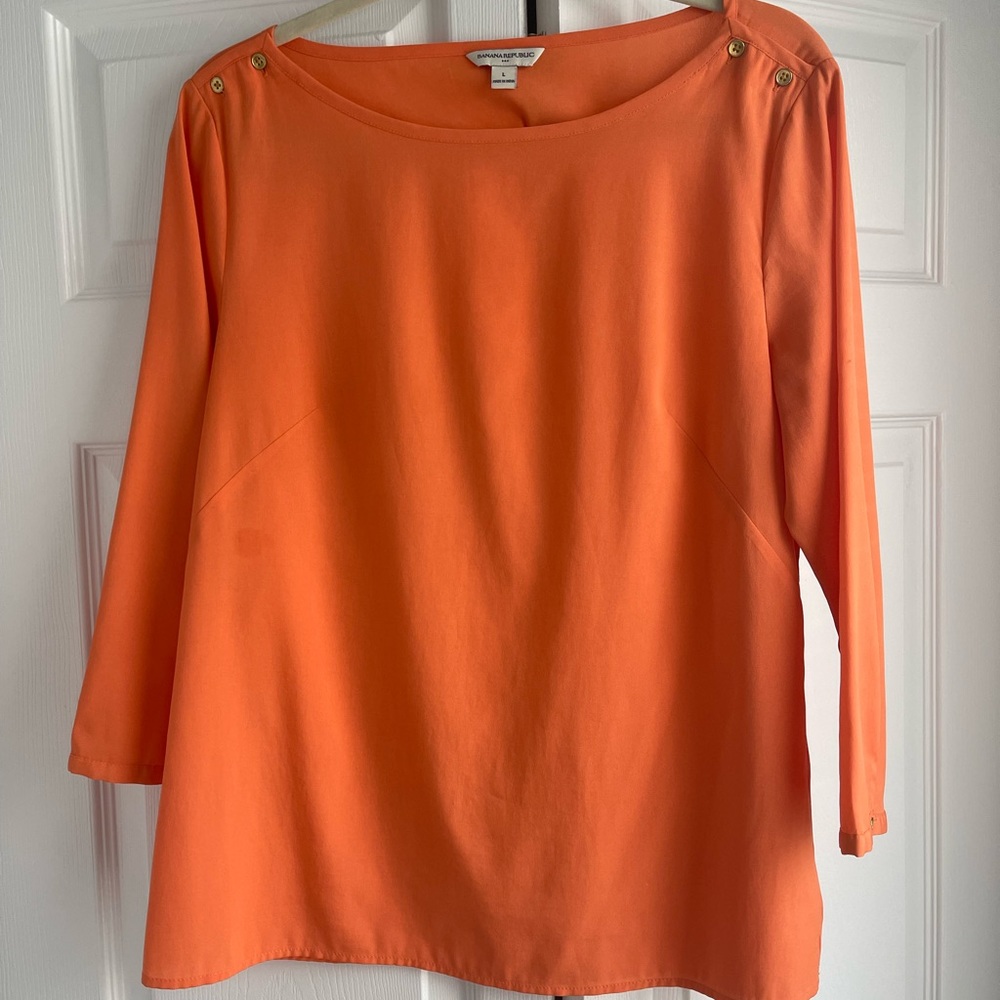 Banana Republic | 3/4 sleeve orange blouse | Size Large